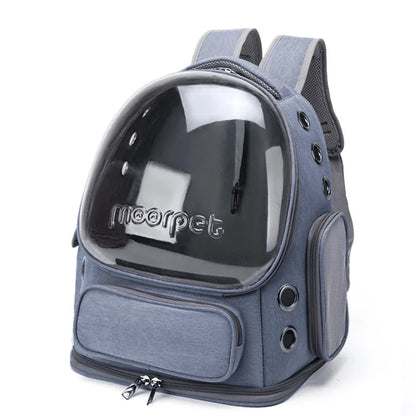 Transparent Pet Travel Backpack – Breathable Bubble Carrier for Cats & Small Dogs