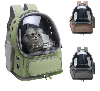 Transparent Pet Travel Backpack – Breathable Bubble Carrier for Cats & Small Dogs